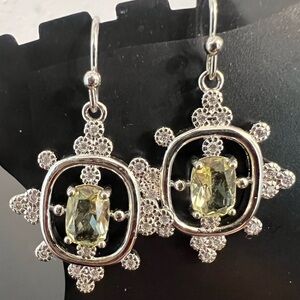 Citrine fish hook dangle earrings